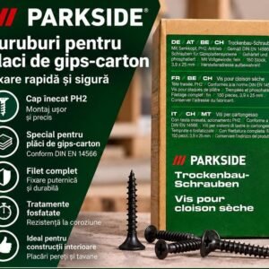 Set 150 Șuruburi PARKSIDE pentru Gips-Carton – 3,9 × 25 mm, PH2